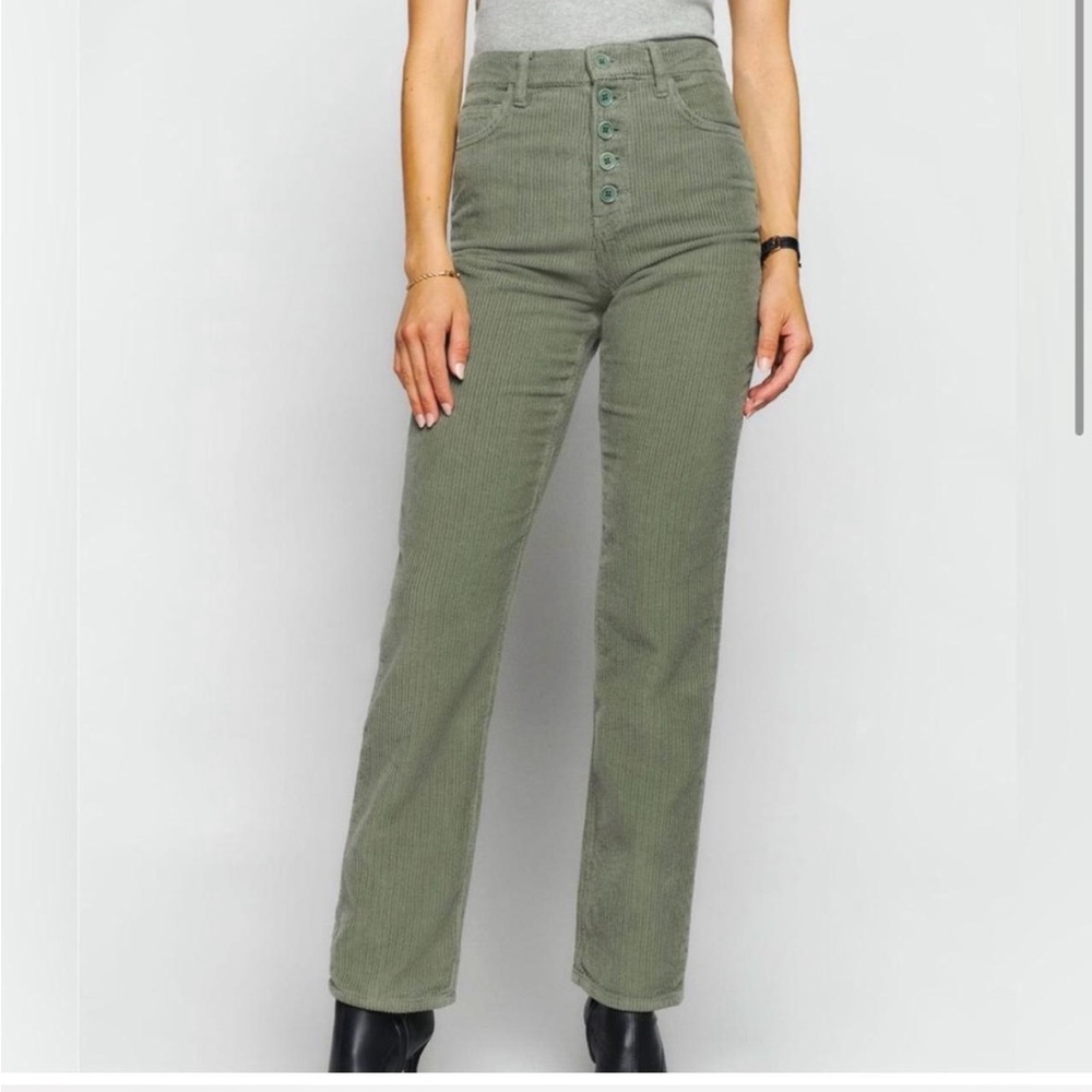 Reformation Olive Corduroy Trousers